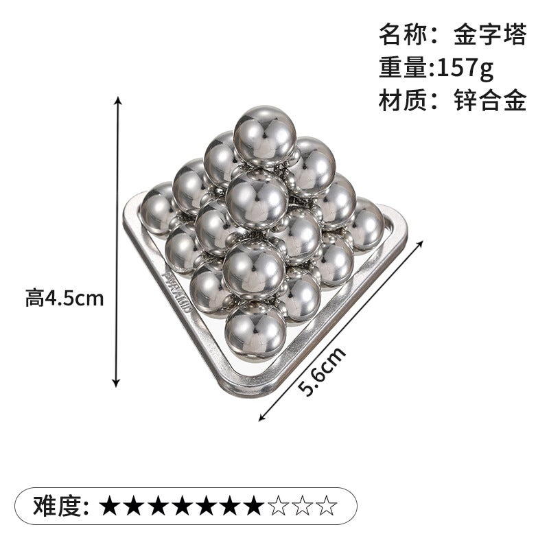 Puzzle Zinc Alloy Unlock Intelligence Release Luban Lock Educational Toys Children Nine Chain Kongming Lock Horseshoe Lock - Image 1